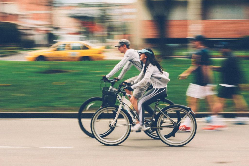 Cyclist riding in city traffic - bicycle accident lawyers Chicago