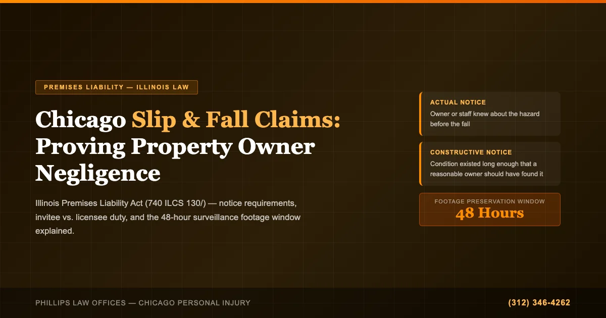 Chicago Slip and Fall Claims: Proving Property Owner Negligence