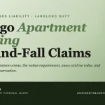 Editorial cover graphic for guide on Chicago apartment building slip-and-fall claims