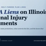 Editorial cover graphic for guide on ERISA liens on Illinois personal injury settlements