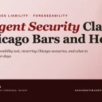 Editorial cover graphic for guide on negligent security claims in Chicago bars and hotels