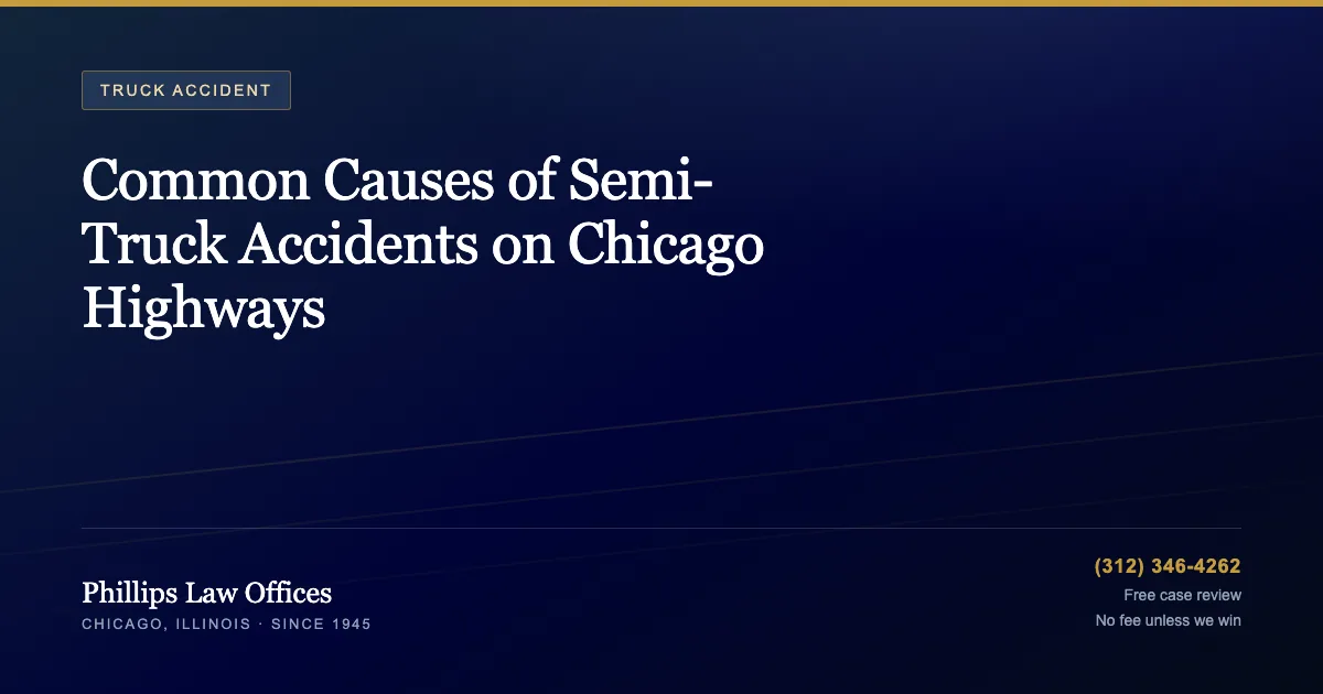 Phillips Law Offices guide: Common Causes of Semi-Truck Accidents on Chicago Highways