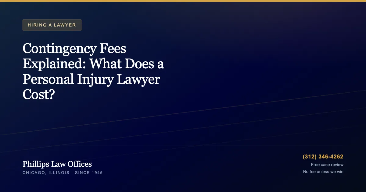 Contingency Fees Explained: What Does a Personal Injury Lawyer Cost?