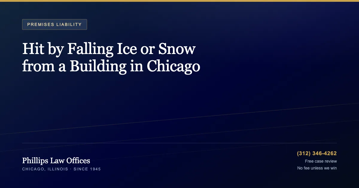 Hit by Falling Ice or Snow from a Building in Chicago