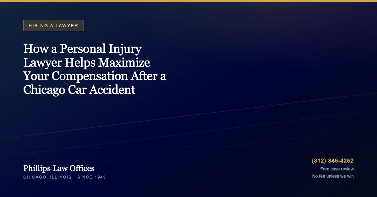 How a Personal Injury Lawyer Helps Maximize Your Compensation After a Chicago Car Accident