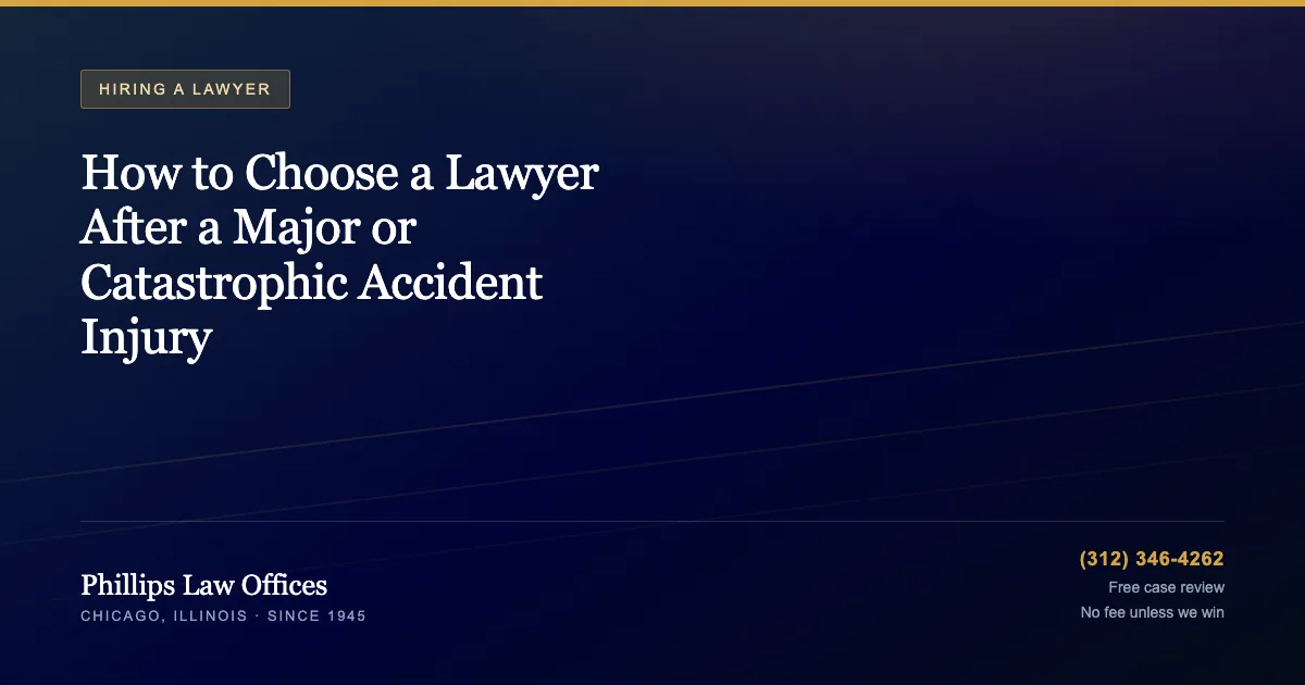 How to Choose a Lawyer After a Major or Catastrophic Accident Injury