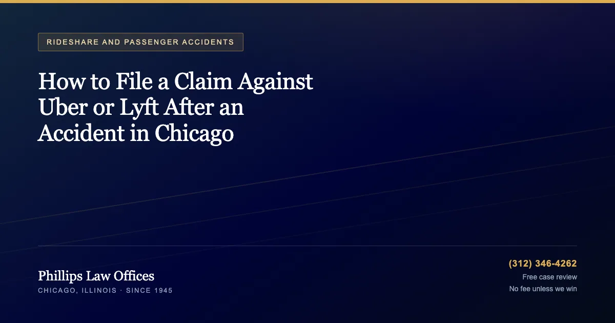 Phillips Law Offices guide: How to File a Claim Against Uber or Lyft After an Accident in Chicago