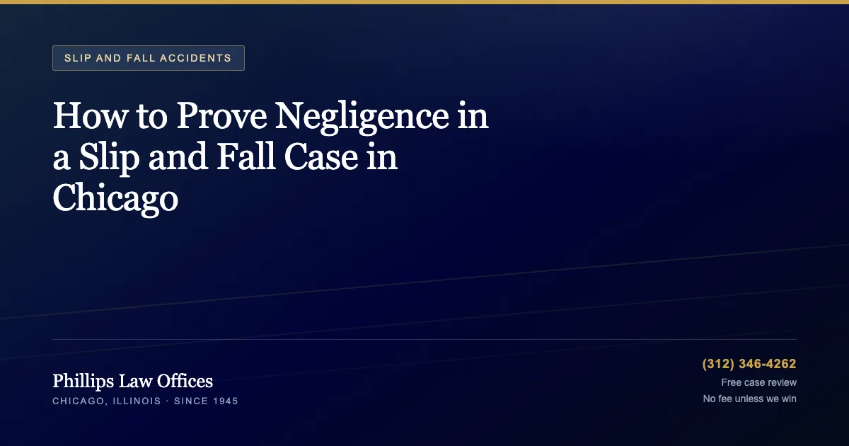 How to Prove Negligence in a Slip and Fall Case in Chicago