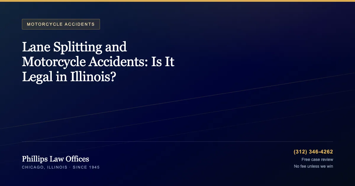 Lane Splitting and Motorcycle Accidents: Is It Legal in Illinois?
