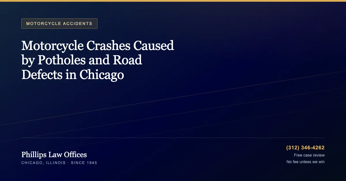 Motorcycle Crashes Caused by Potholes and Road Defects in Chicago