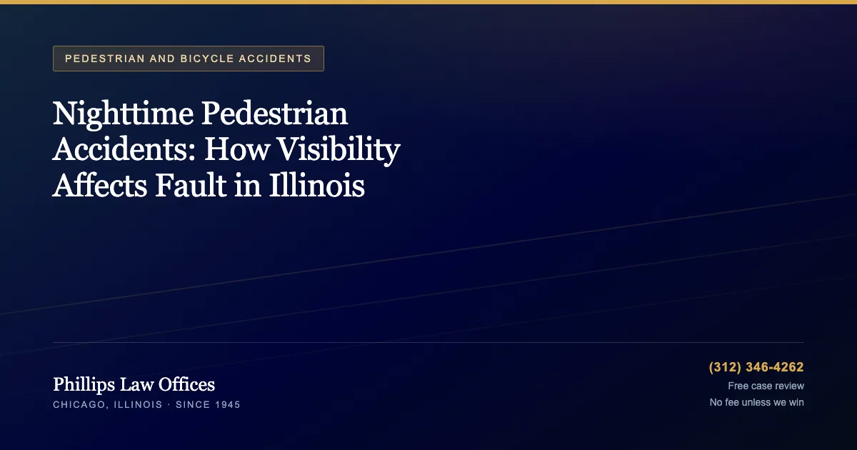 Nighttime Pedestrian Accidents: How Visibility Affects Fault in Illinois