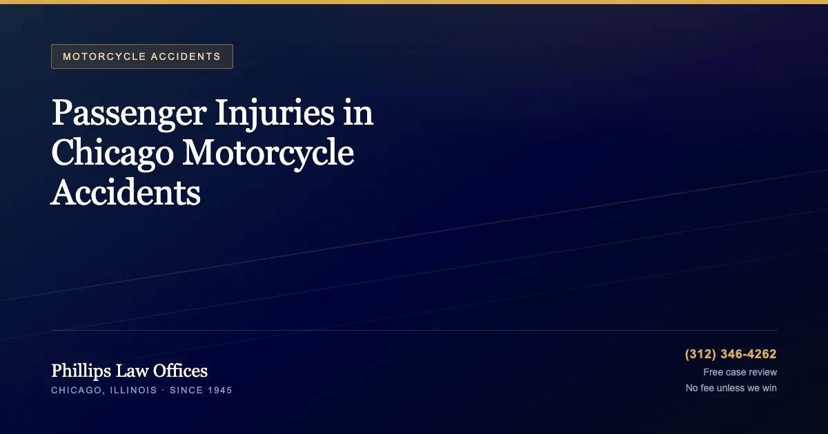 Passenger Injuries in Chicago Motorcycle Accidents