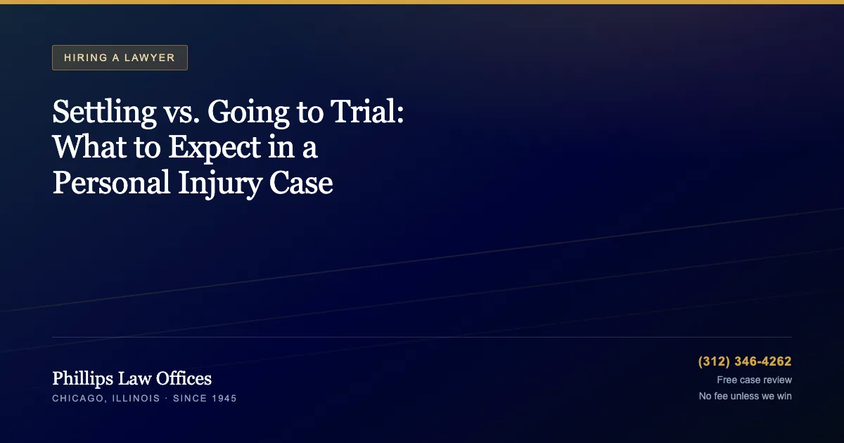 Phillips Law Offices guide: Settling vs. Going to Trial: What to Expect in a Personal Injury Case