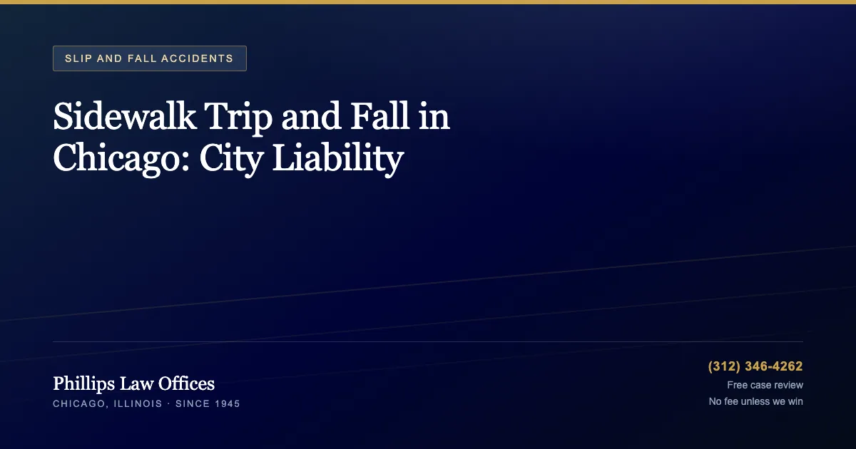 Sidewalk Trip and Fall in Chicago: City Liability